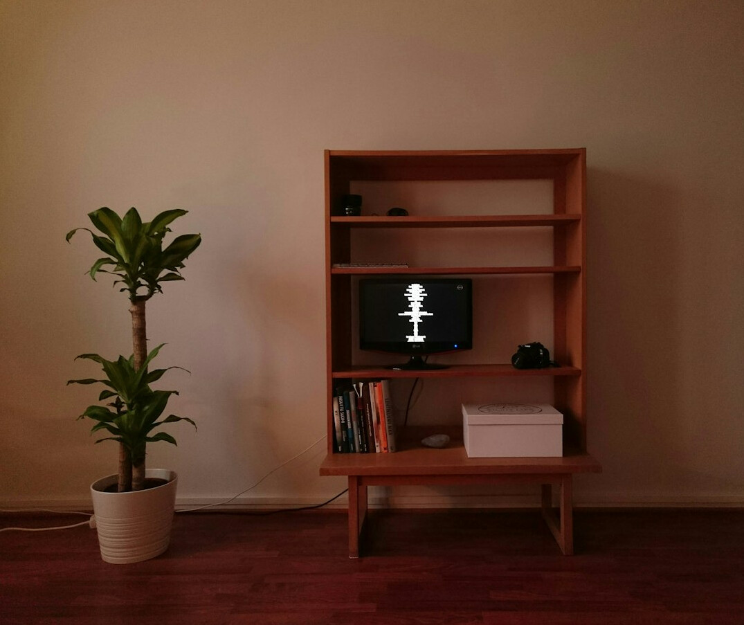 old television set in living room
