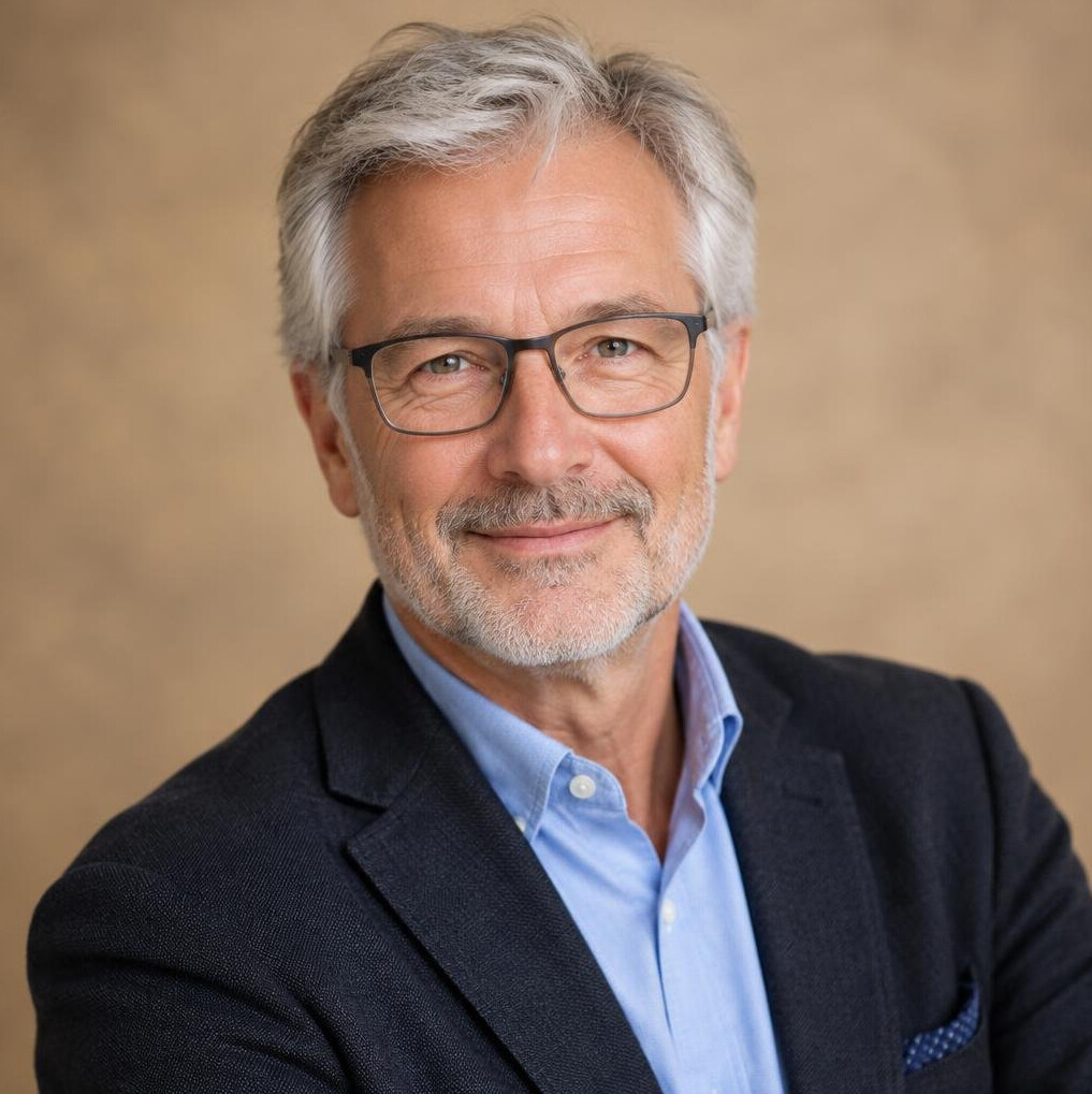 Portrait of a senior Swiss man, television historian