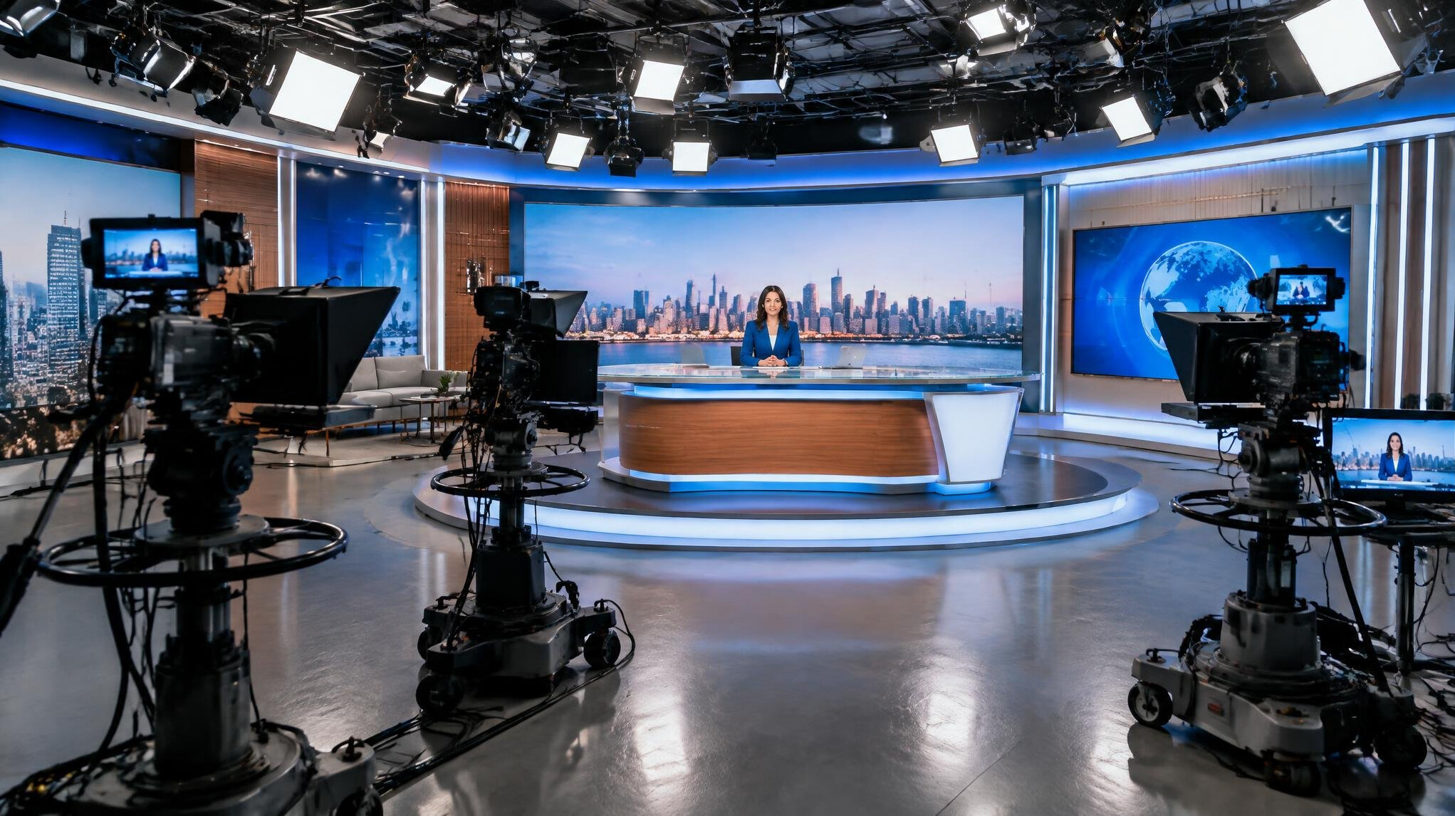 Multi-camera television production set