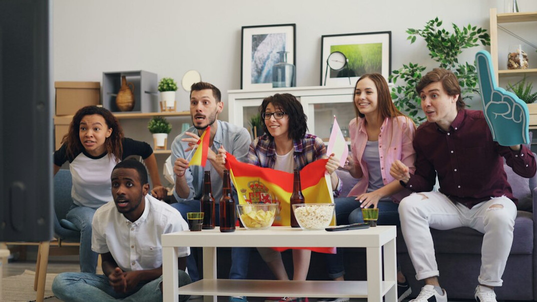 group of friends discussing tv